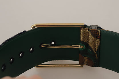 Ceinture en cuir vert Dolce &amp; gabbana avec boucle logo