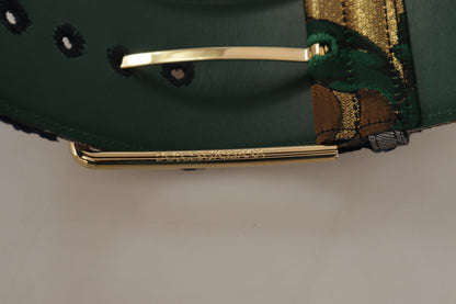 Ceinture en cuir vert Dolce &amp; gabbana avec boucle logo