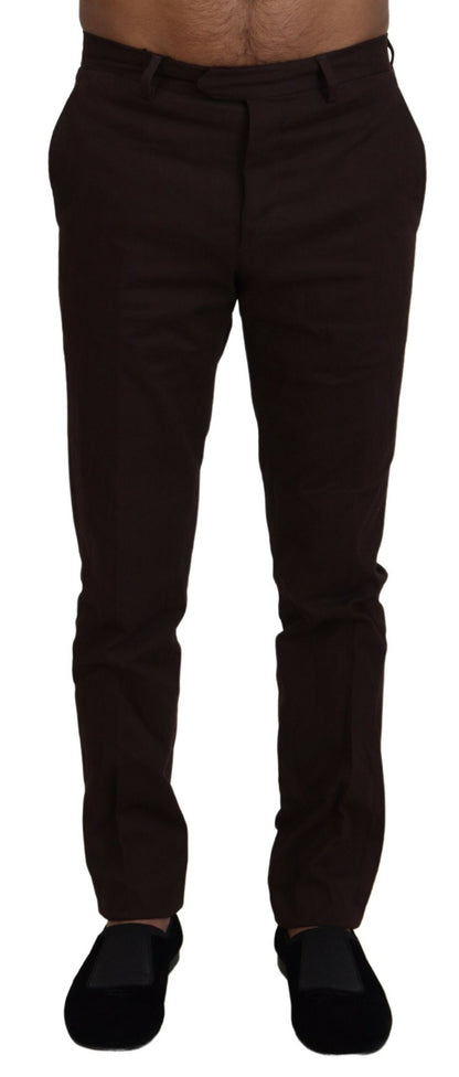 Pantalon Bencivenga en coton mélangé marron