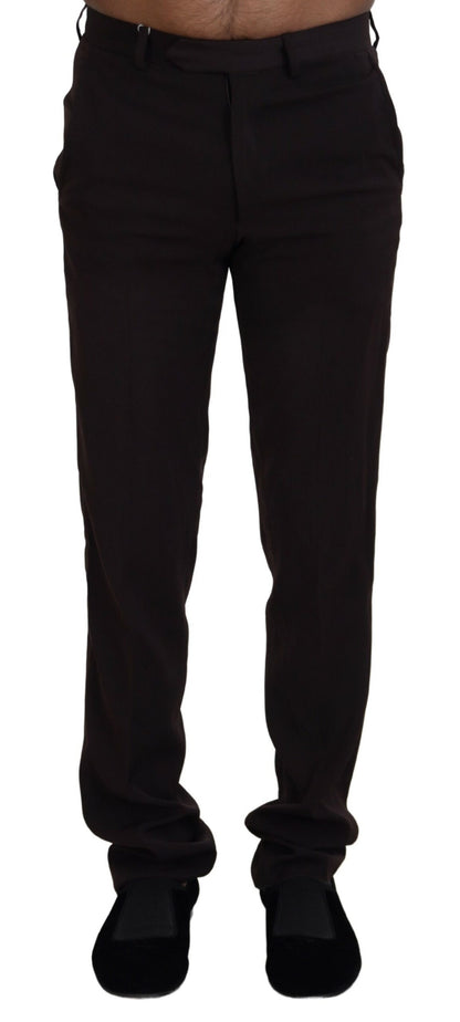 Pantalon de costume italien marron Bencivenga