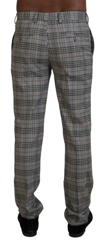 Pantalon homme slim à carreaux gris Bencivenga