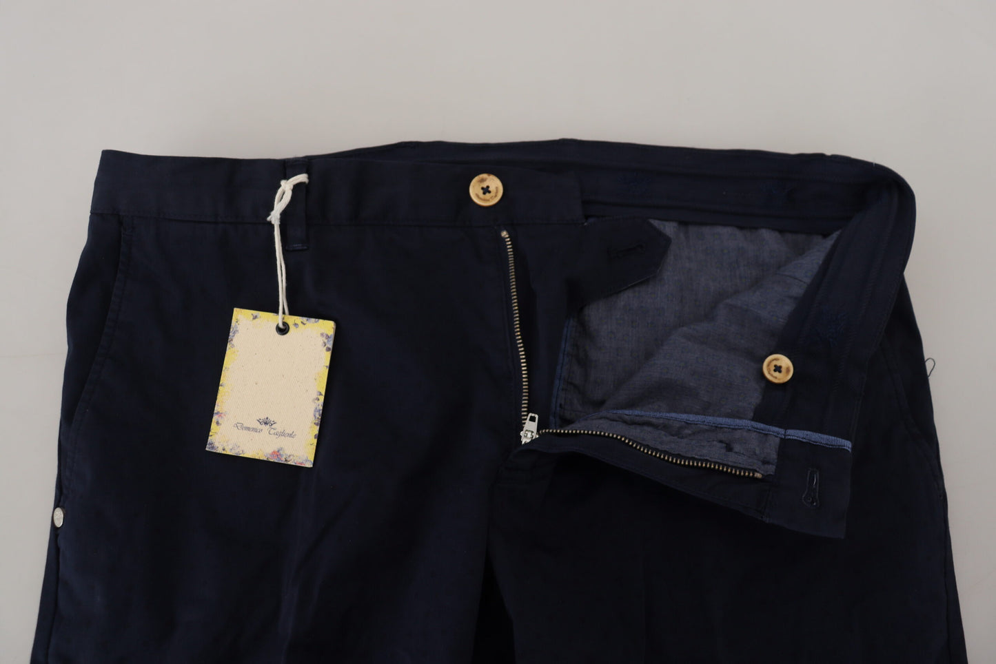 Domenico tagliente pantalon chino slim bleu foncé