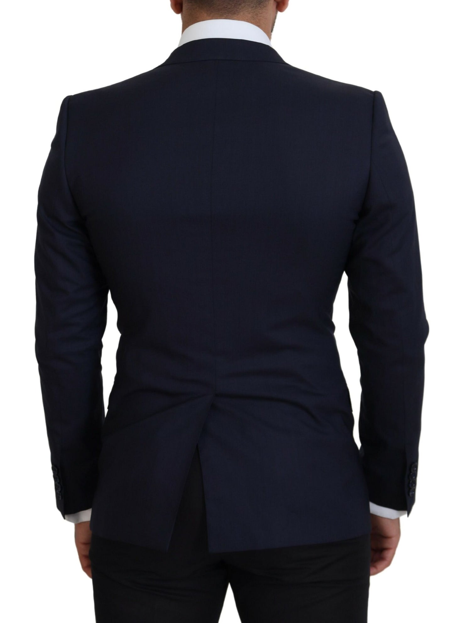 Veste blazer en laine et soie bleue Dolce &amp; gabbana