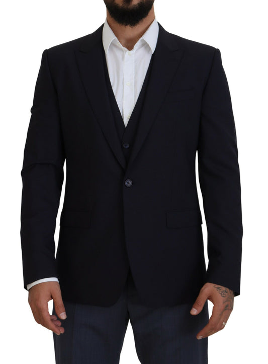 Dolce &amp; Gabbana Blazer Martini en laine mélangée bleu marine