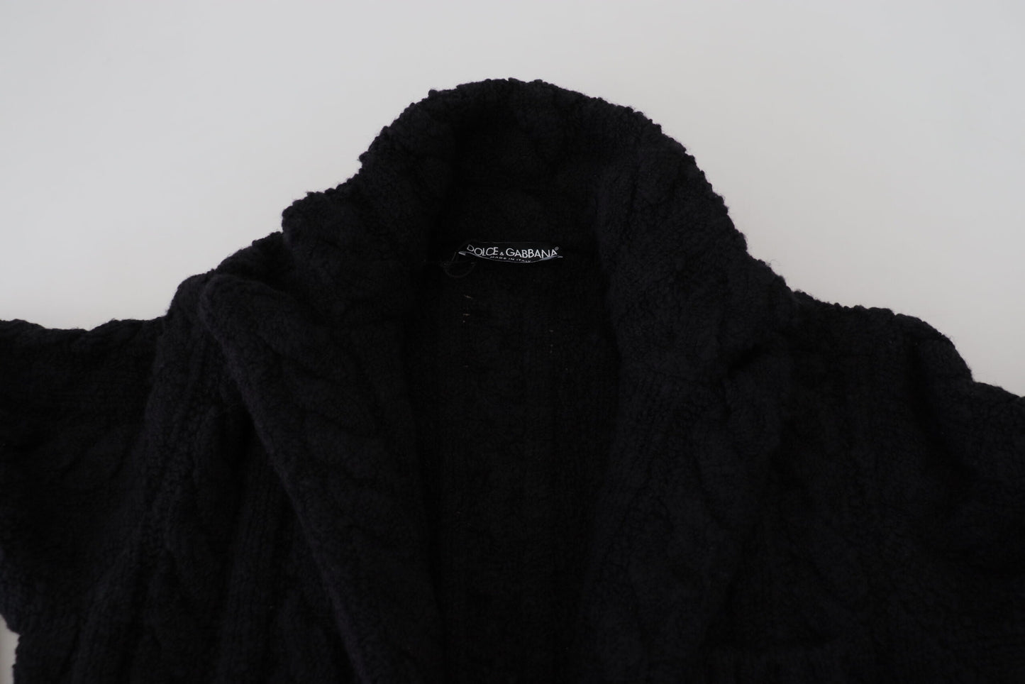 Dolce & Gabbana Elegant Black Wool-Cashmere Blend Cardigan