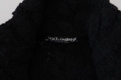 Cardigan en laine et cachemire mélangés noirs Dolce &amp; gabbana