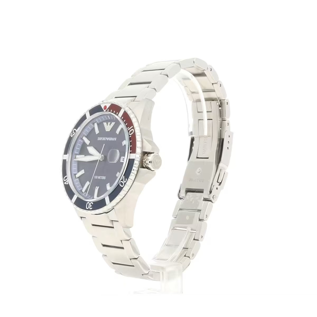 Montre homme à quartz en acier Emporio Armani – cadran bleu océan