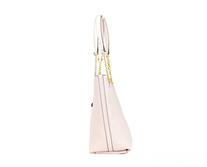 Michael kors jet set moyen poudre blush cuir avant zip chaîne sac fourre-tout sac à main