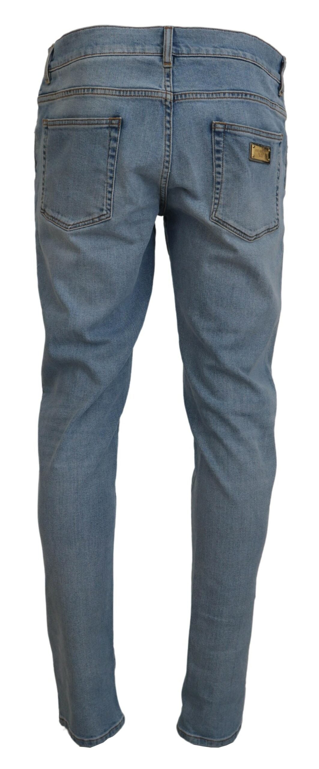 Dolce &amp; gabbana pantalon en jean bleu clair coupe slim