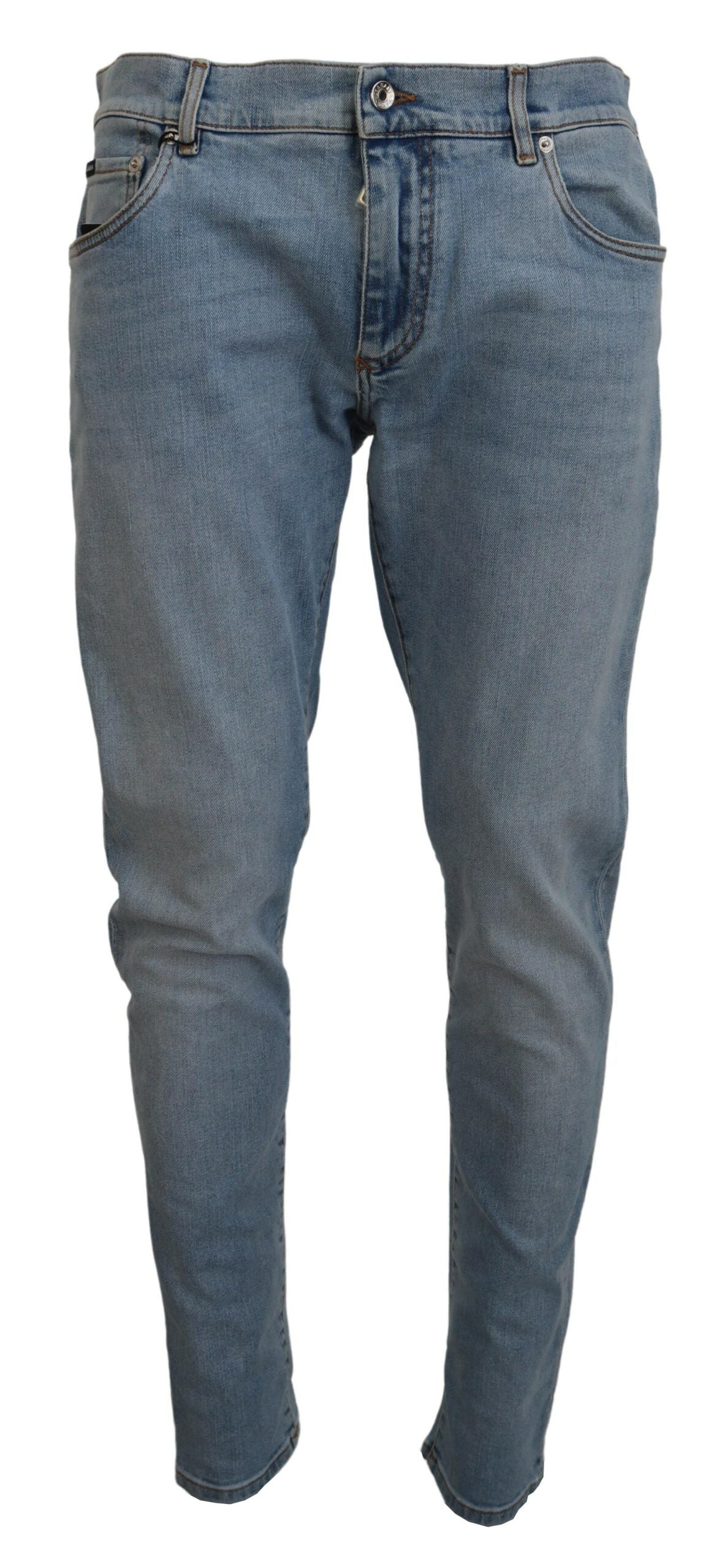 Dolce &amp; gabbana pantalon en jean bleu clair coupe slim