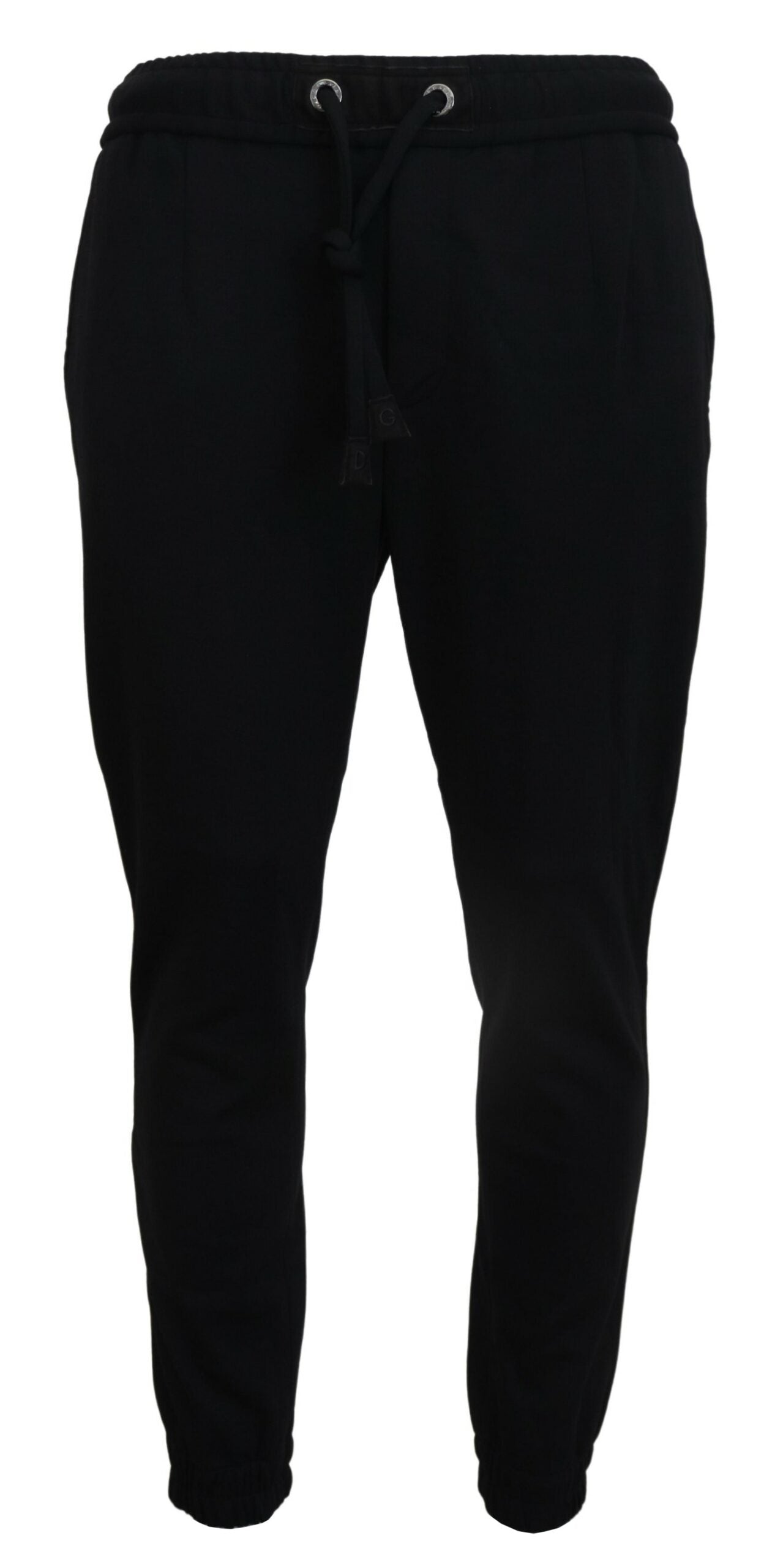 Dolce &amp; gabbana pantalon de survêtement élégant en laine mélangée noire