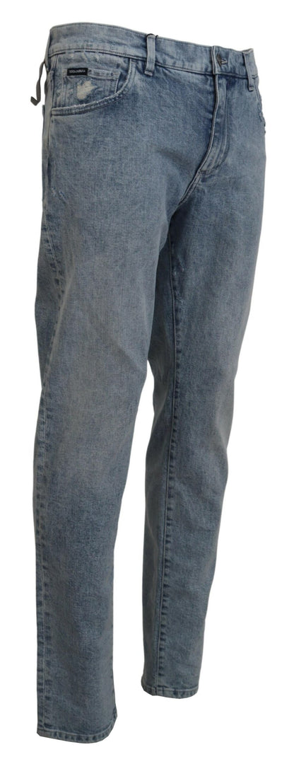 Pantalon slim en denim bleu clair Dolce &amp; gabbana