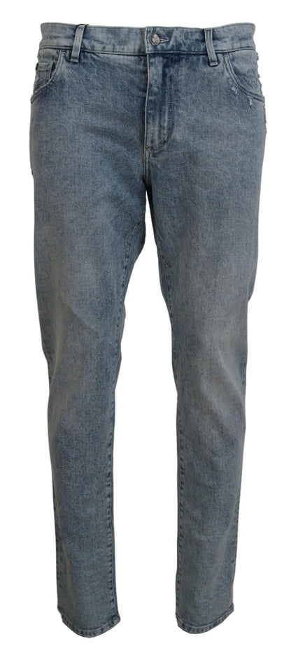 Pantalon slim en denim bleu clair Dolce &amp; gabbana