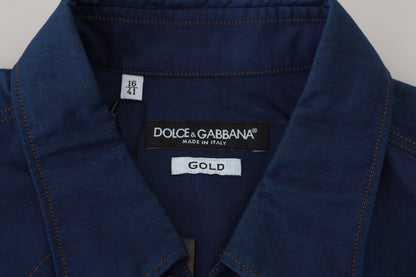 Chemise décontractée en jean bleu Dolce &amp; Gabbana