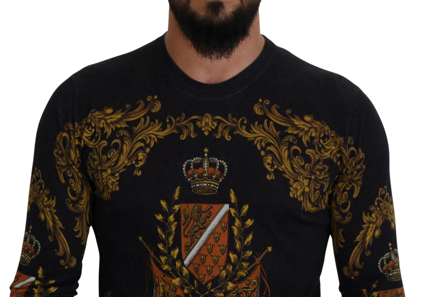 Pull en soie à motif médaille baroque Dolce &amp; gabbana