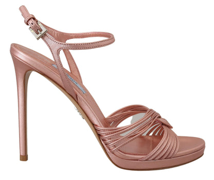 Prada elegantes sandalias de tacón de aguja rosa