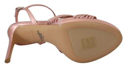 Prada elegantes sandalias de tacón de aguja rosa