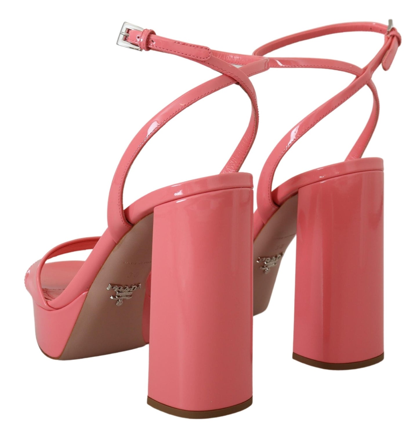 Prada Chic Sandalias De Plataforma De Charol Rosa