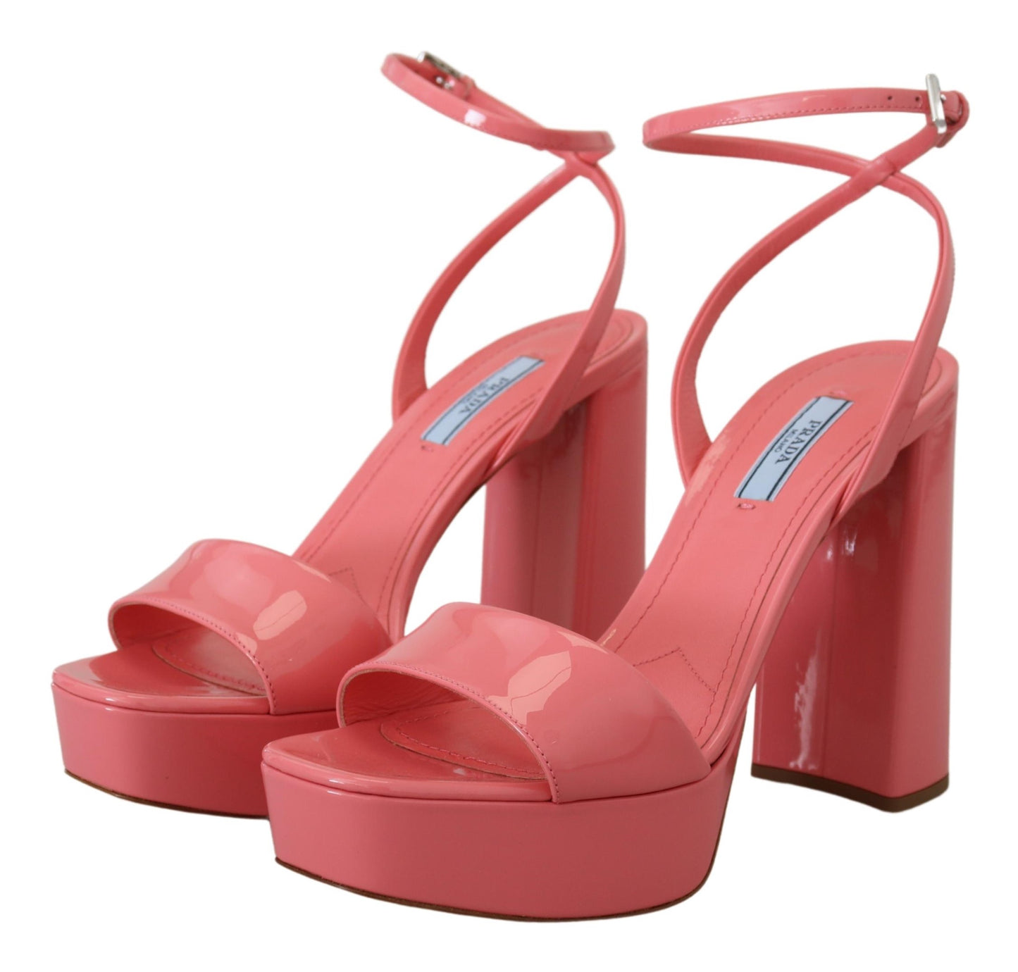 Prada Chic Sandalias De Plataforma De Charol Rosa