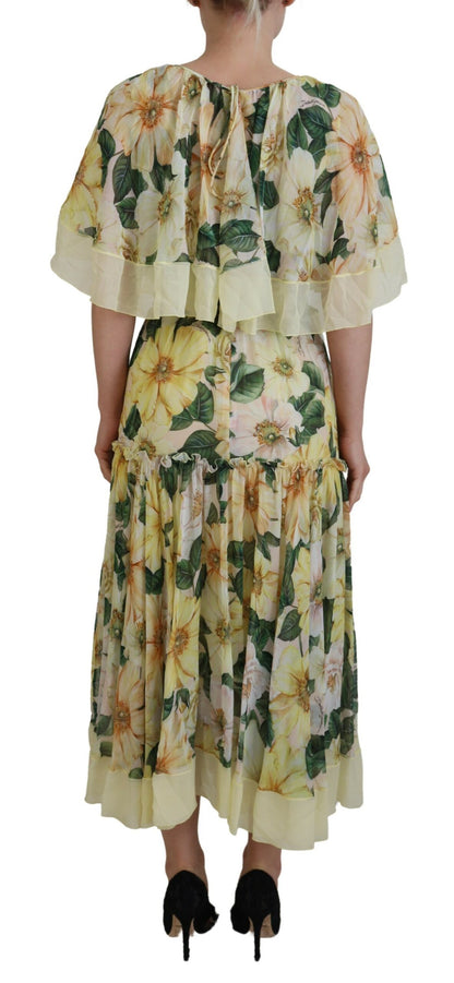 Robe longue à fleurs en soie Dolce &amp; Gabbana