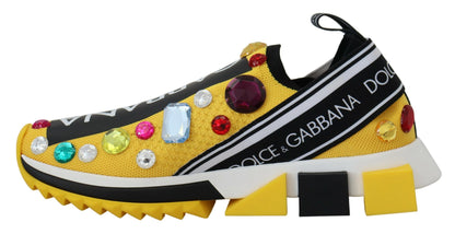 Dolce &amp; gabbana baskets en tissu techno jaune exquises