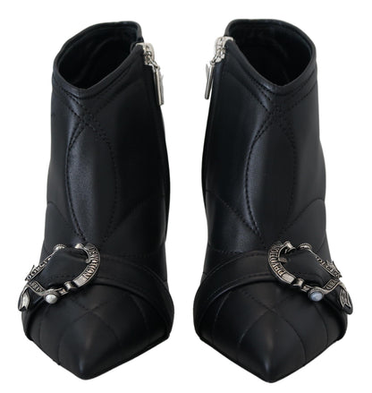 Bottines en cuir matelassé noir Dolce &amp; Gabbana