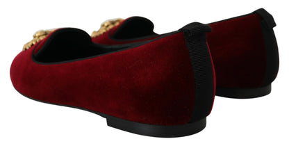 Dolce &amp; gabbana mocassins dévotion en velours bordeaux