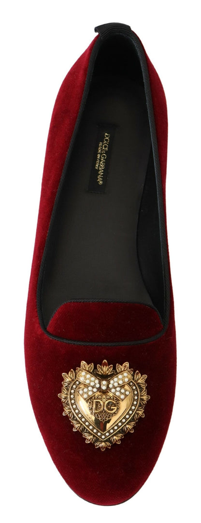 Dolce &amp; gabbana mocassins dévotion en velours bordeaux