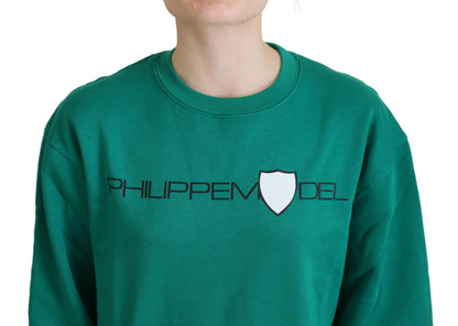 Pull manches longues imprimé vert Philippe model