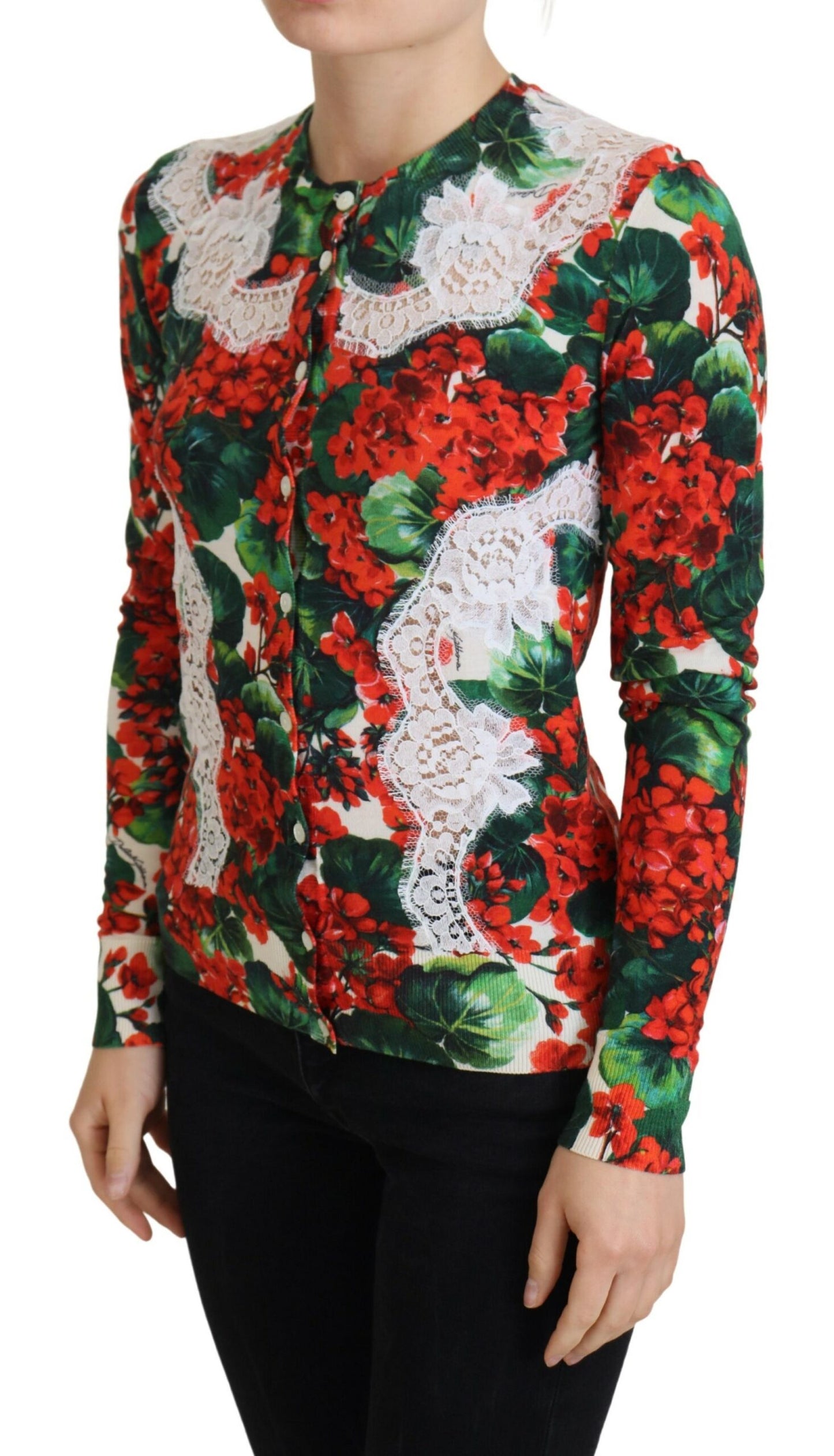 Dolce &amp; gabbana cardigan à col rond fleuri