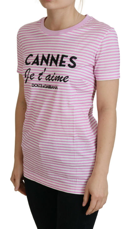 Dolce &amp; Gabbana - T-shirt en coton rayé Love Affaire exclusif