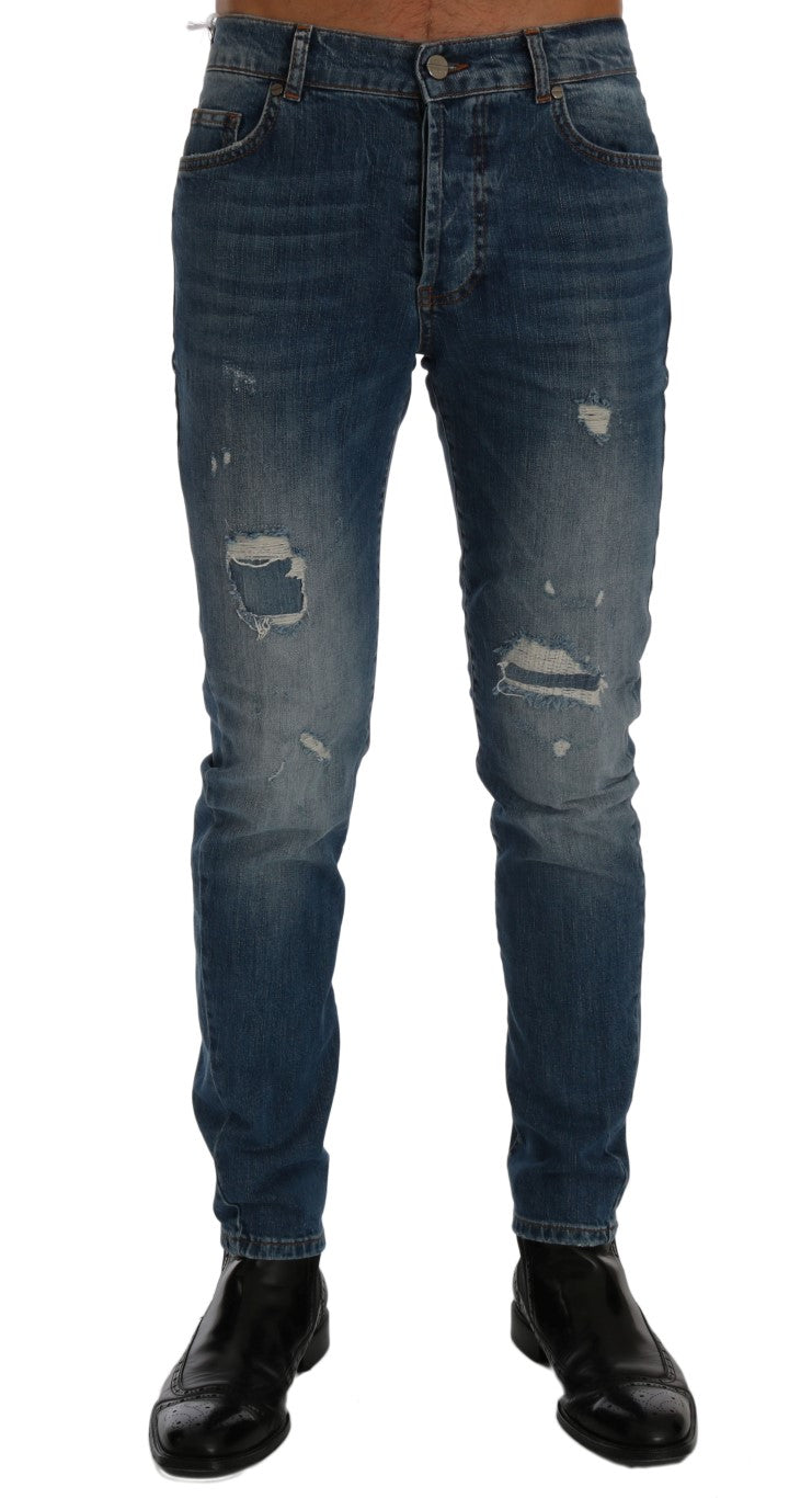 Frankie morello denim italien svelte - jean bleu coupe slim