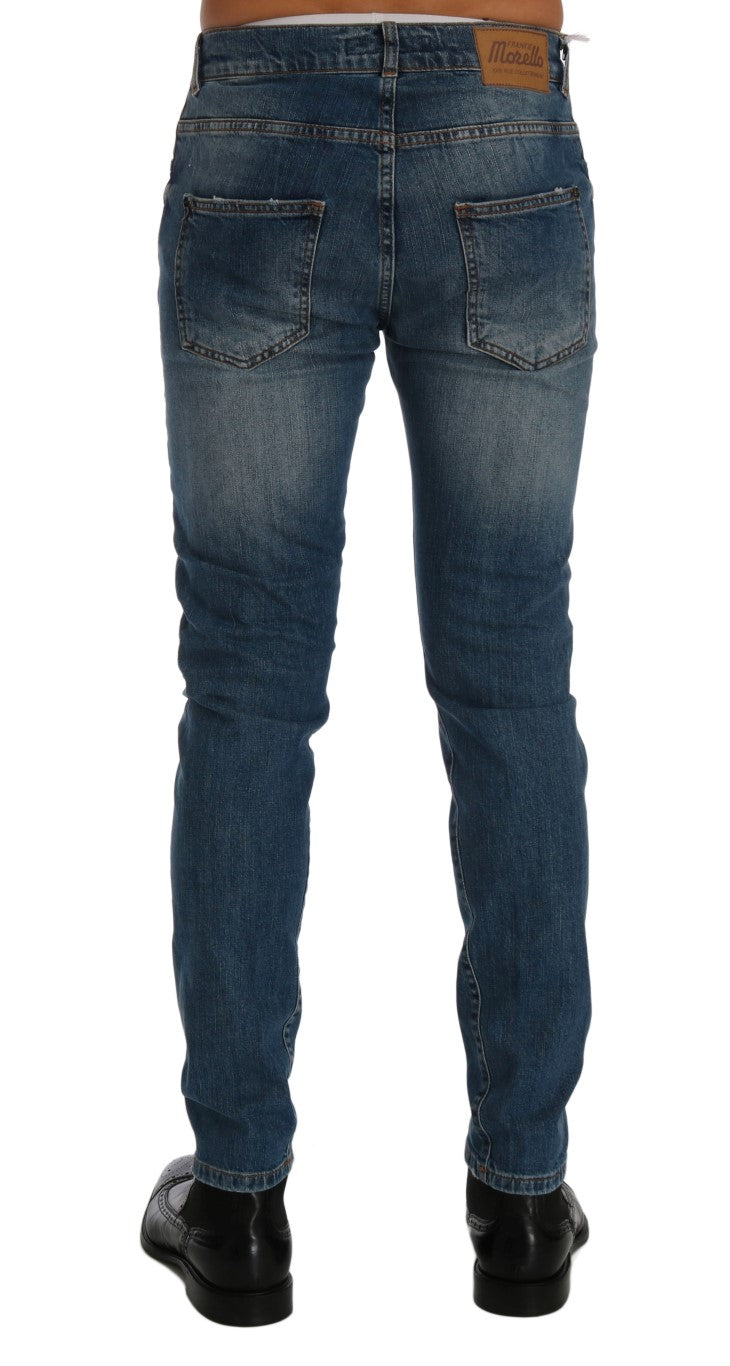 Frankie morello denim italien svelte - jean bleu coupe slim