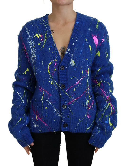 Cardigan en mohair splash multicolore Dolce &amp; gabbana