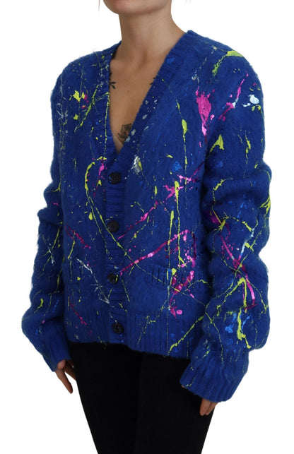 Cardigan en mohair splash multicolore Dolce &amp; gabbana