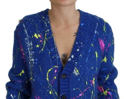 Cardigan en mohair splash multicolore Dolce &amp; gabbana