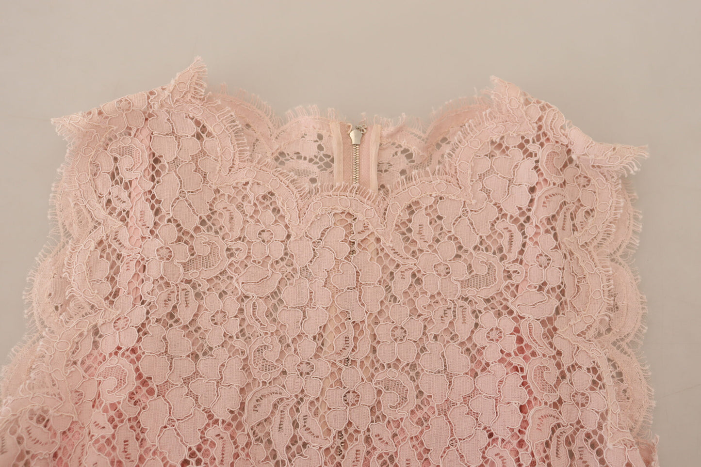 Dolce &amp; Gabbana - Blouse sans manches en dentelle transparente - Rose