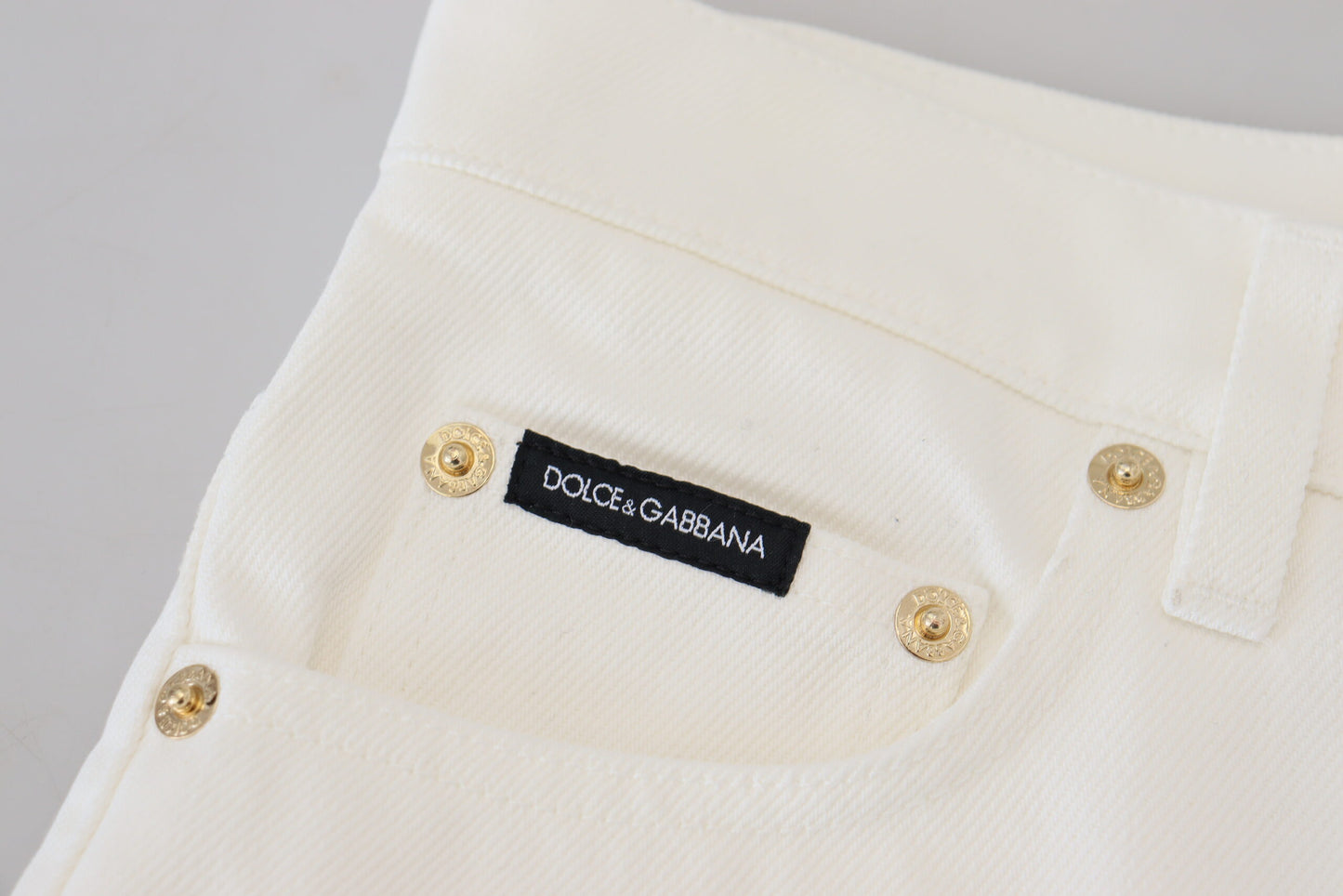 Dolce &amp; Gabbana - Jean slim taille haute svelte - Blanc cassé