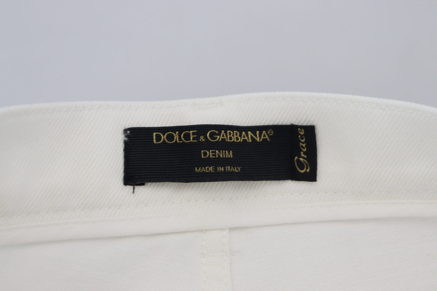 Dolce &amp; Gabbana - Jean slim taille haute svelte - Blanc cassé