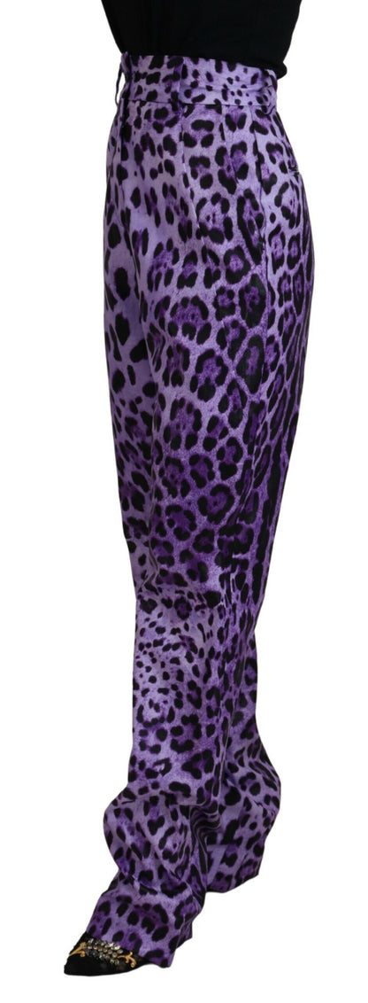 Dolce &amp; gabbana pantalon droit violet taille haute