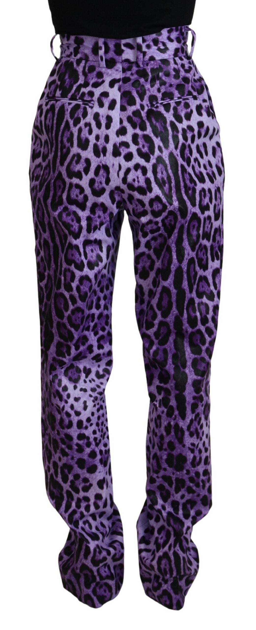 Dolce &amp; gabbana pantalon droit violet taille haute