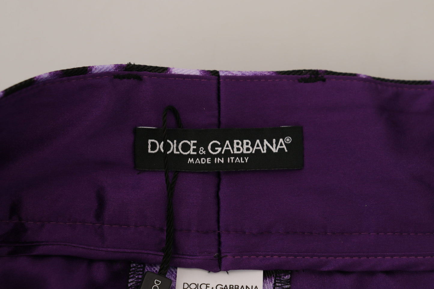 Dolce &amp; gabbana pantalon droit violet taille haute