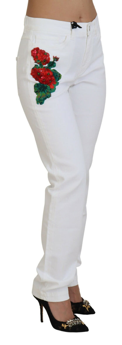 Dolce &amp; Gabbana - Jean skinny blanc taille moyenne