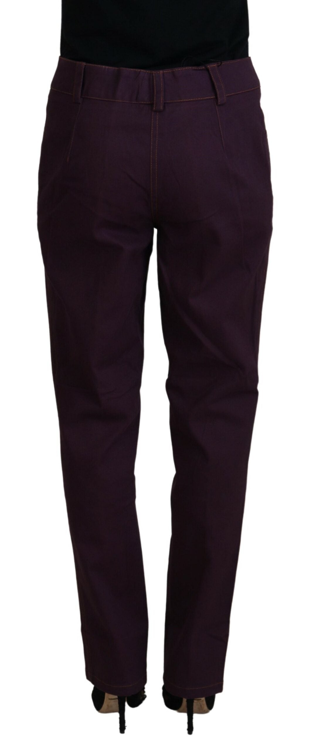 BENCIVENGA Elegante pantalón cónico de algodón morado