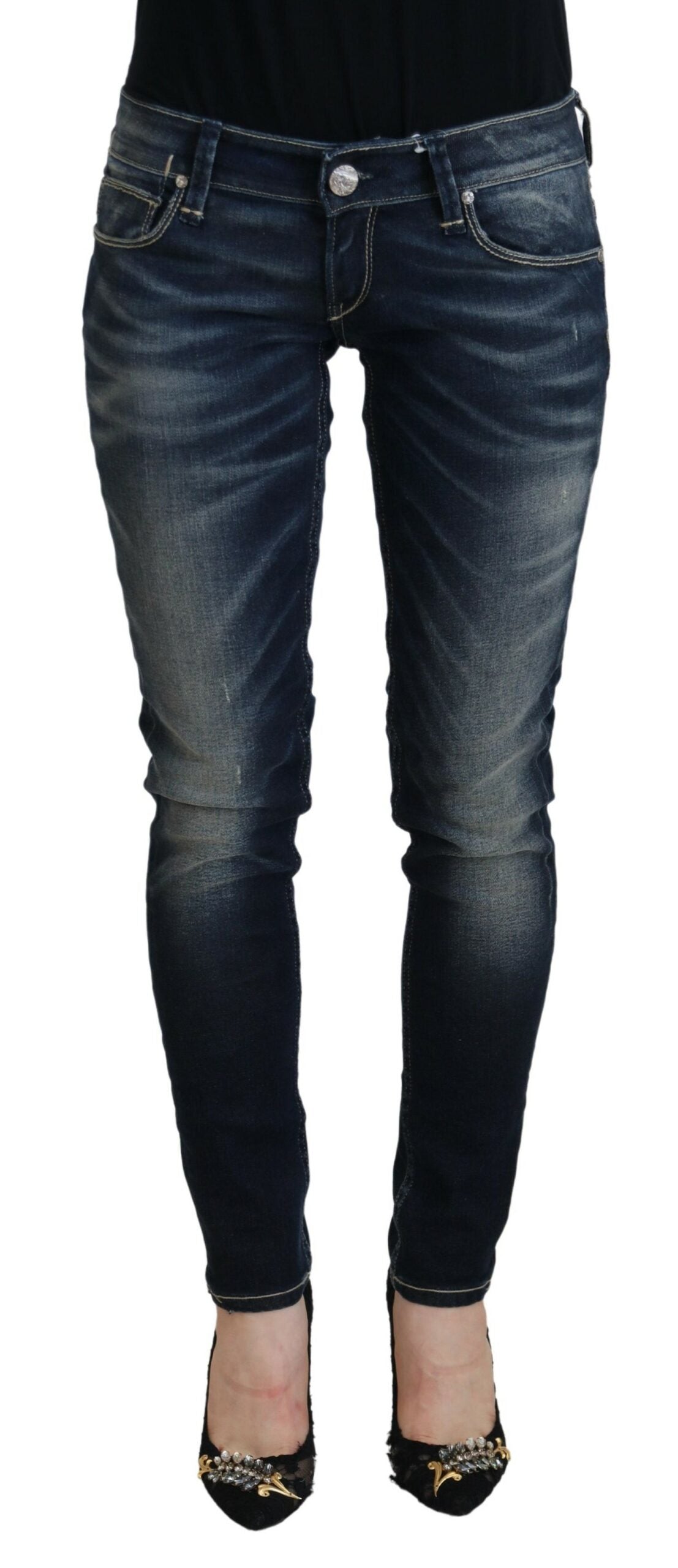 Jean skinny taille basse bleu délavé Acht