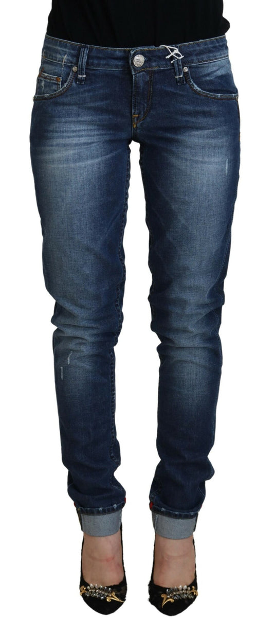 Jean skinny taille basse délavé bleu Acht