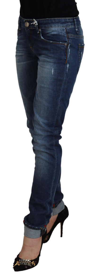 Jean skinny taille basse délavé bleu Acht