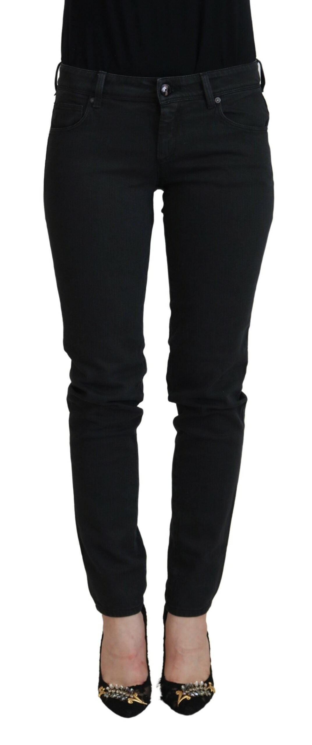 Ermanno scervino jean skinny noir taille basse