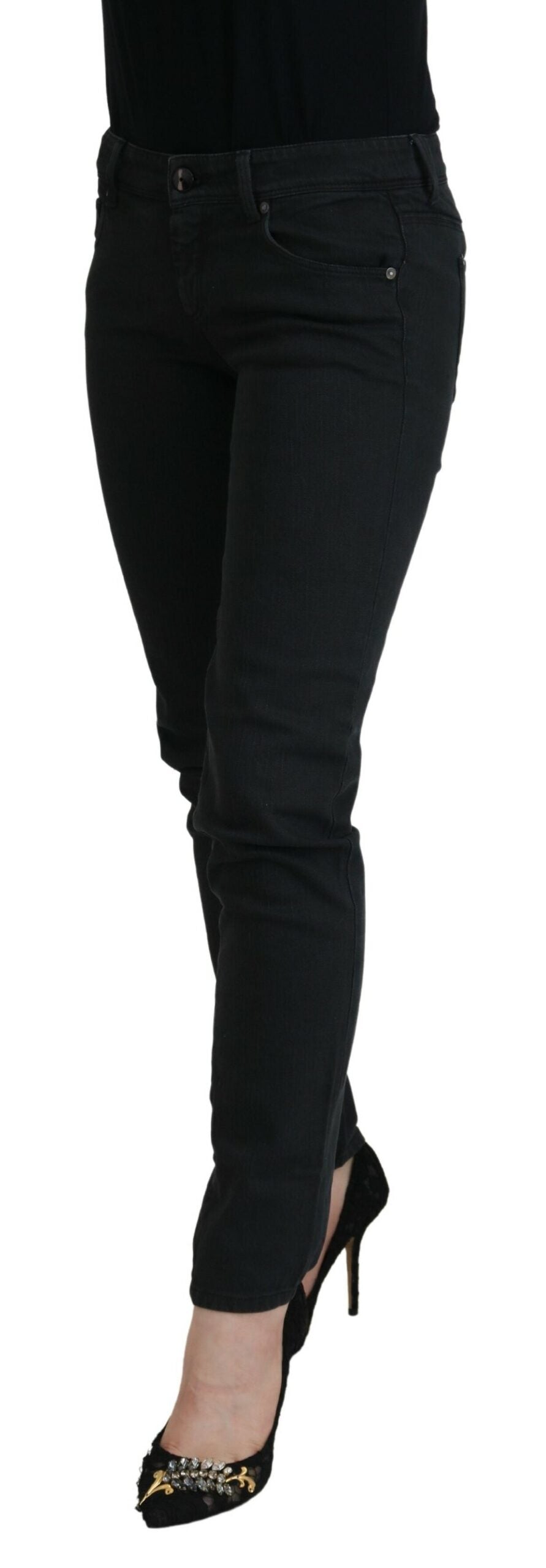 Ermanno scervino jean skinny noir taille basse