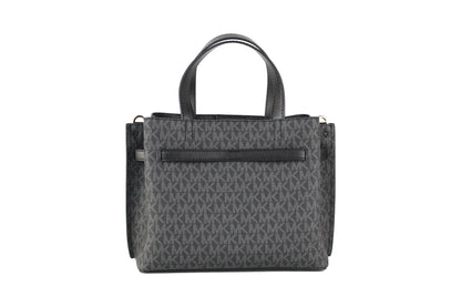 Michael kors emilia petit sac à main à bandoulière en pvc signature noire